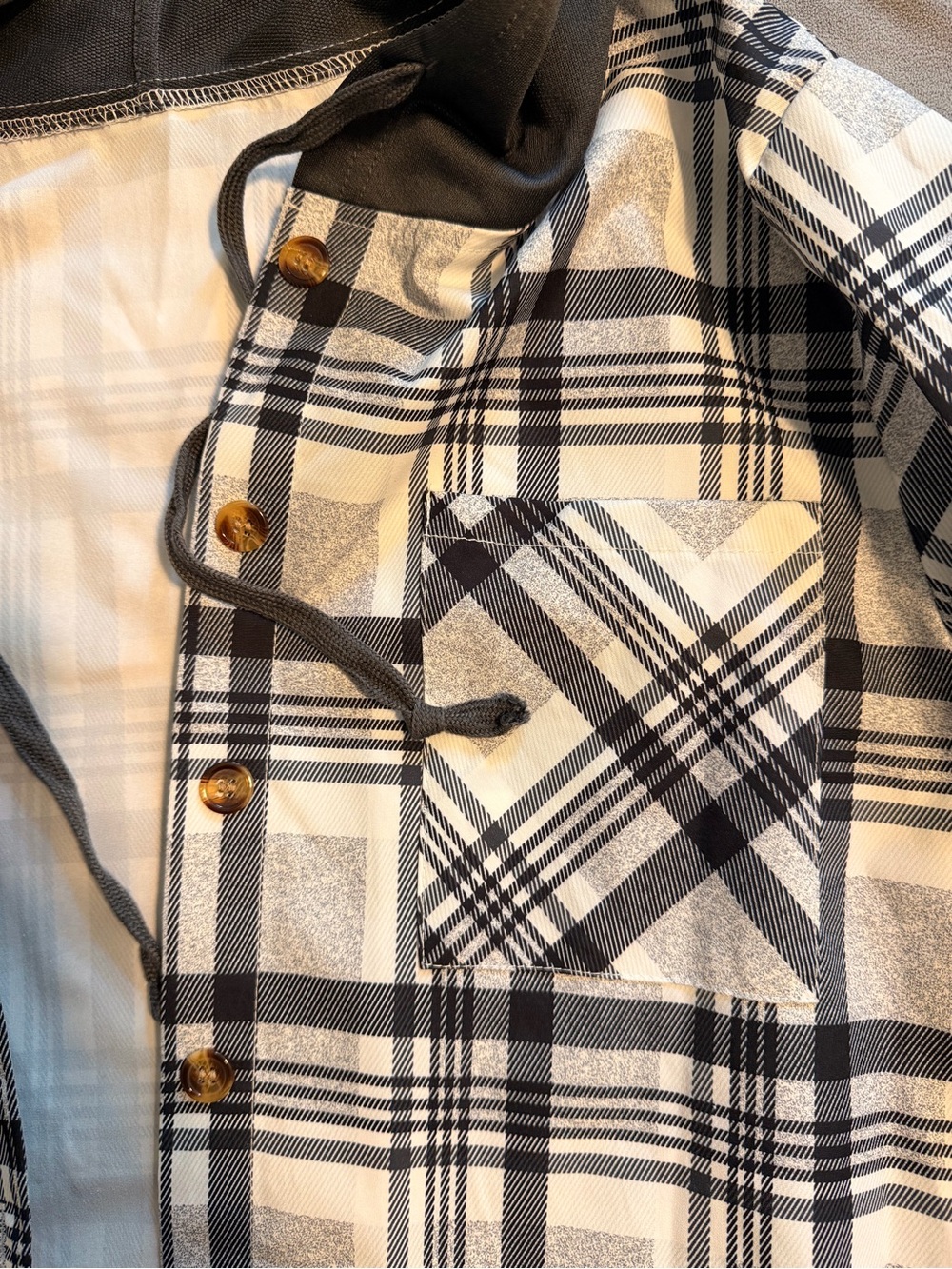 Plaid Hooded Flannel Shirt Jacket - Picture 2 of 2